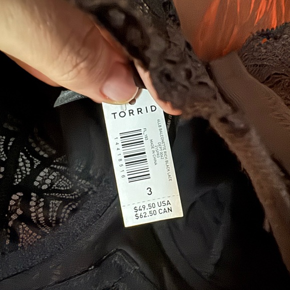 NWT Torrid Black Unlined Balconette Bra Size 3 - Picture 2 of 3